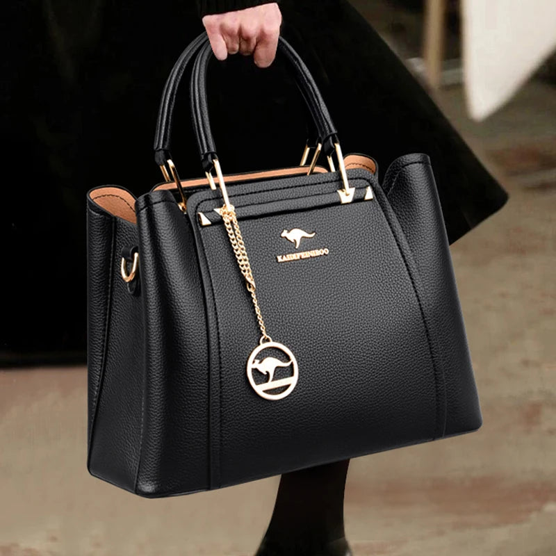 Luxury 3-Layer Soft Leather Shoulder Crossbody Bag