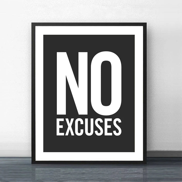 No Excuses Gym Motivation Canvas Print