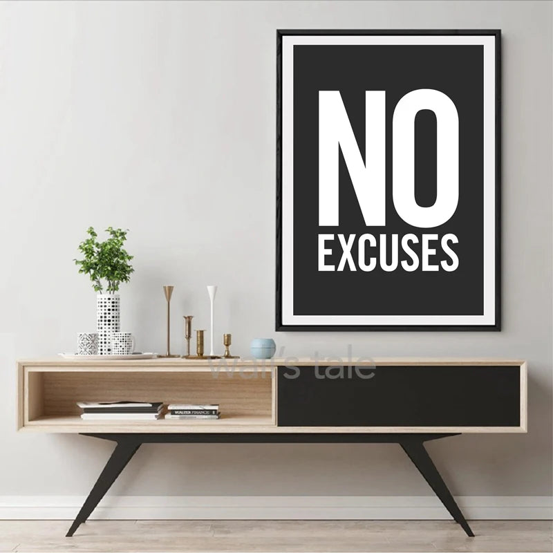 No Excuses Gym Motivation Canvas Print