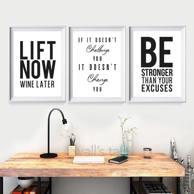 No Excuses Gym Motivation Canvas Print