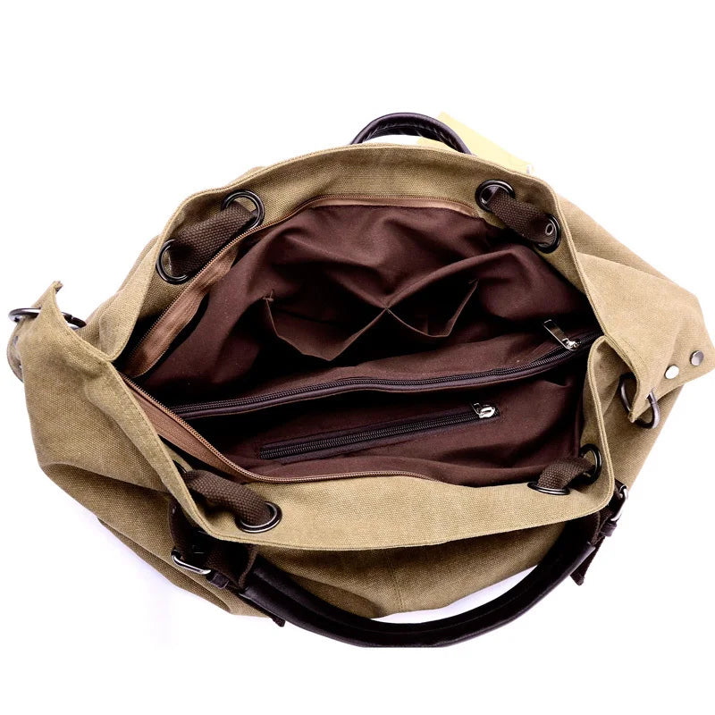 Canvas Messenger Tote Bag
