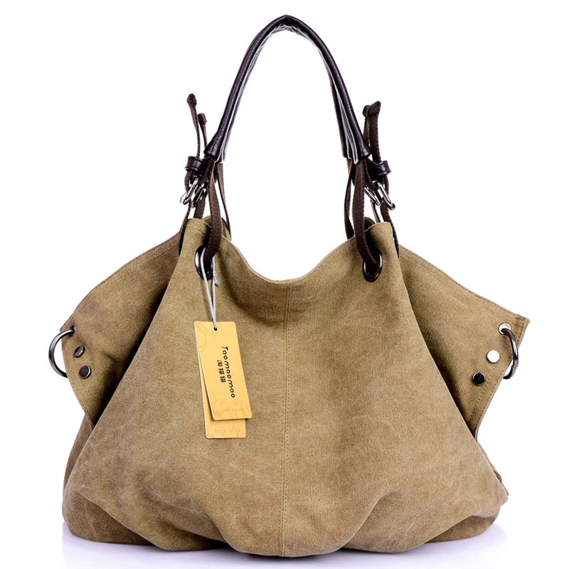 Canvas Messenger Tote Bag