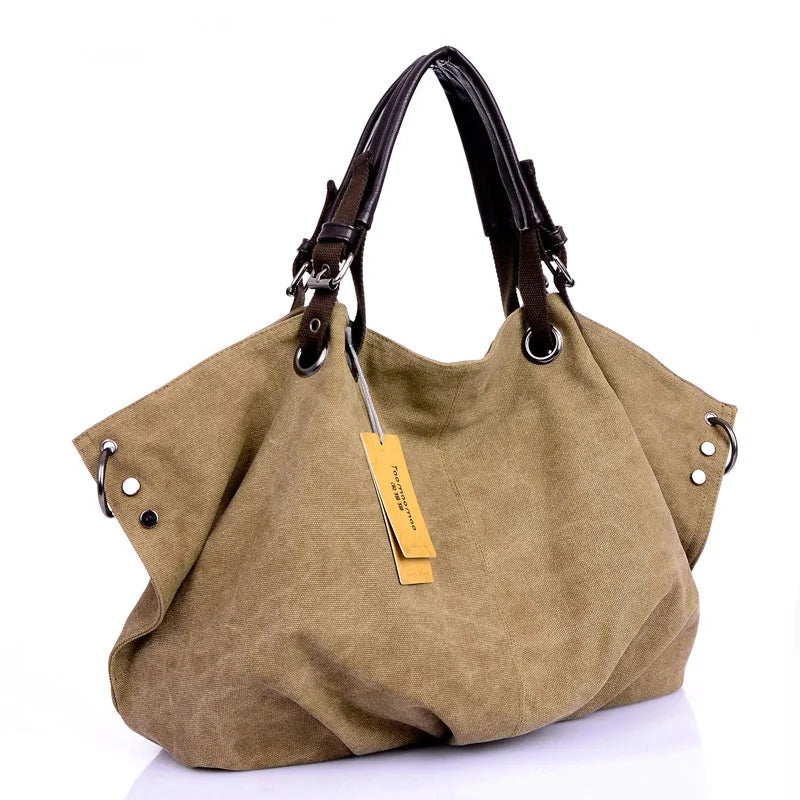 Canvas Messenger Tote Bag