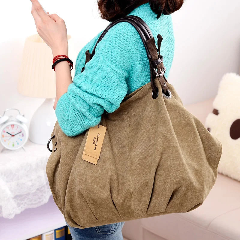 Canvas Messenger Tote Bag