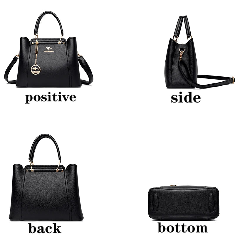 Luxury 3-Layer Soft Leather Shoulder Crossbody Bag