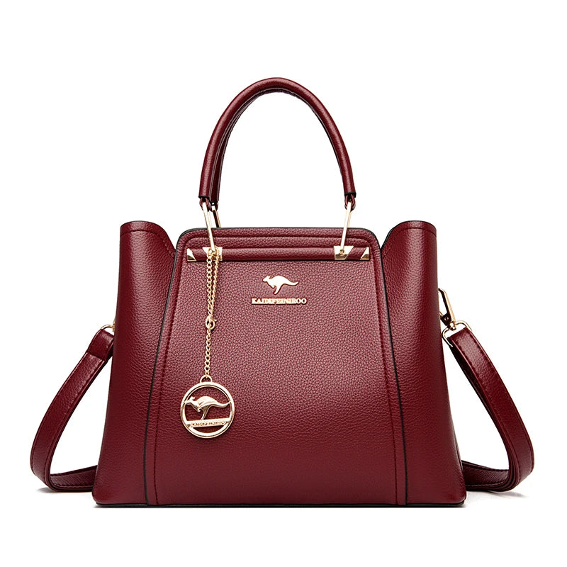 Luxury 3-Layer Soft Leather Shoulder Crossbody Bag