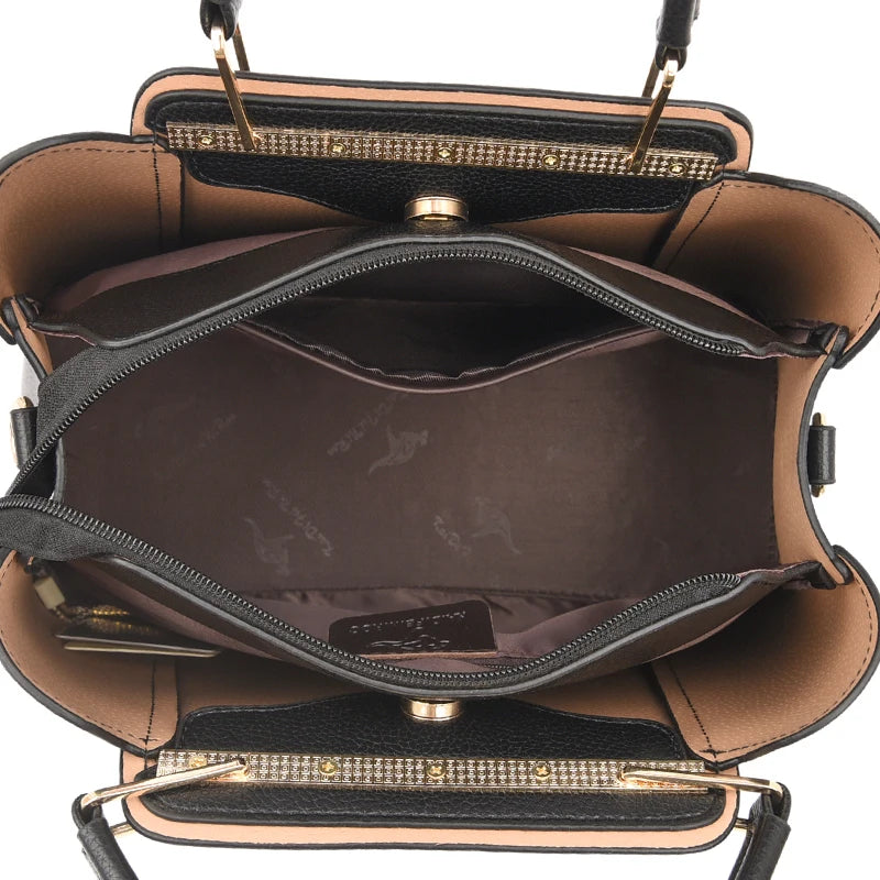 Luxury 3-Layer Soft Leather Shoulder Crossbody Bag