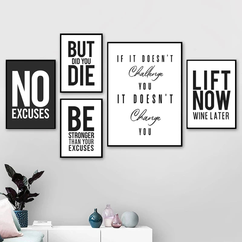 No Excuses Gym Motivation Canvas Print