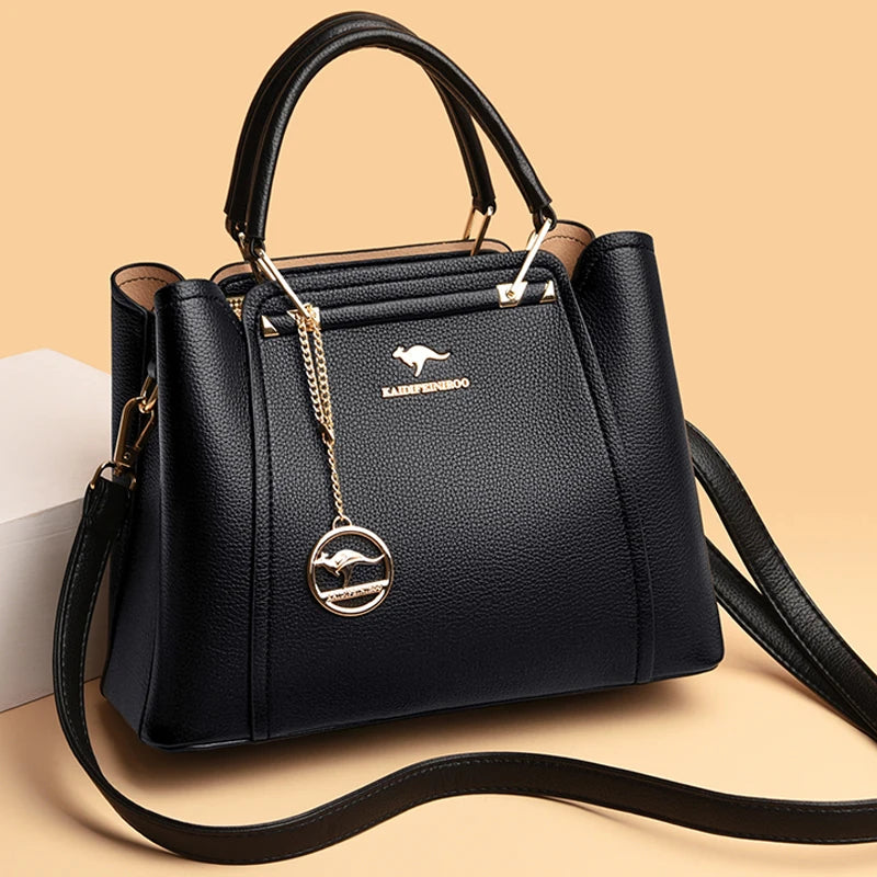 Luxury 3-Layer Soft Leather Shoulder Crossbody Bag