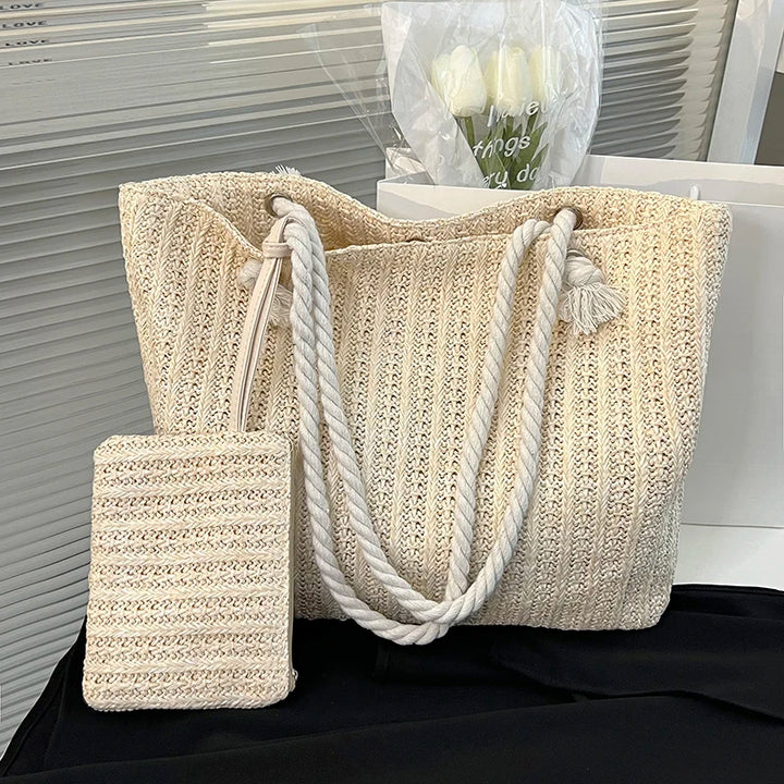 Fashion Large Capacity Straw Tote Bag