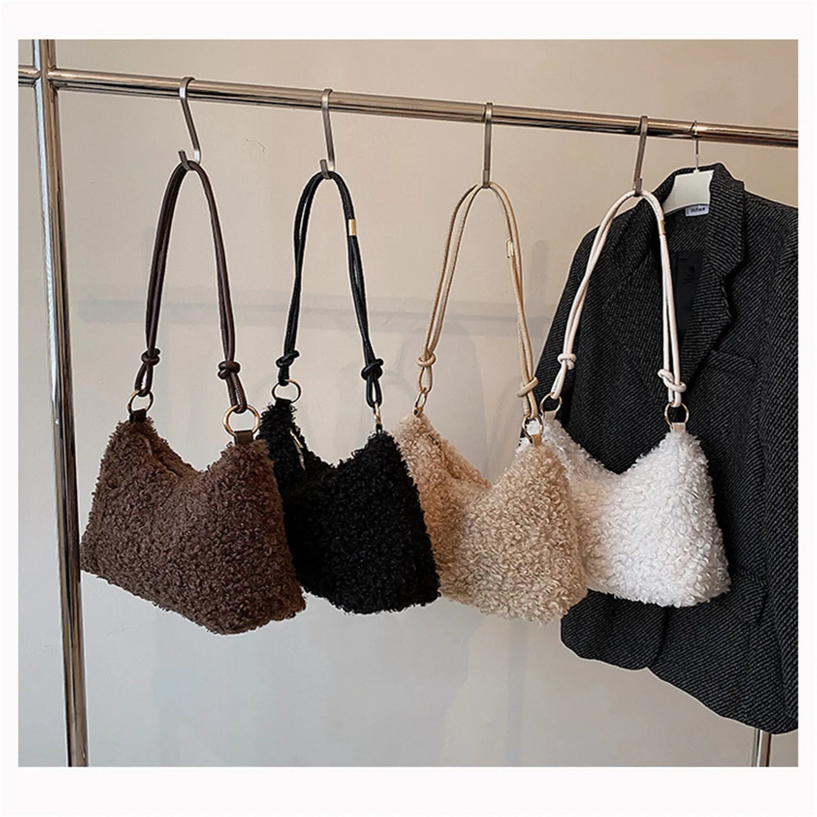 Plush Fur Crossbody Shoulder Bag