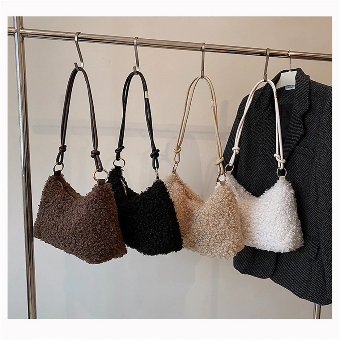 Plush Fur Crossbody Shoulder Bag