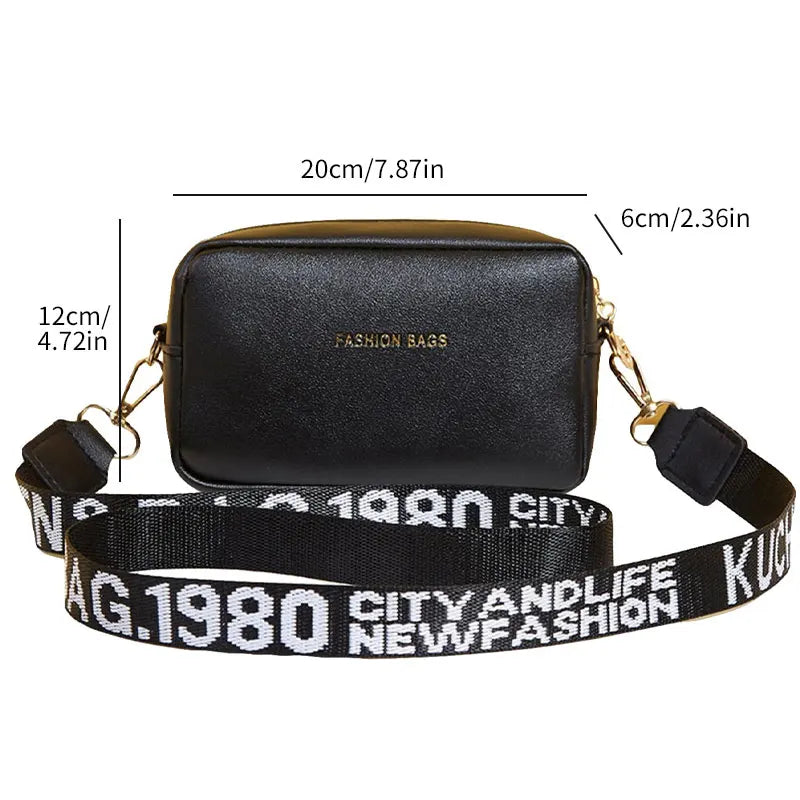 Simple Style Small PU Leather Crossbody Bag