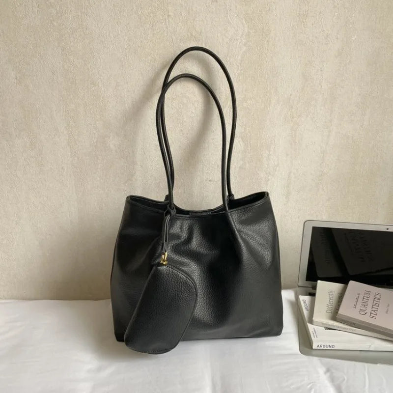 Soft PU Leather Shopper Tote