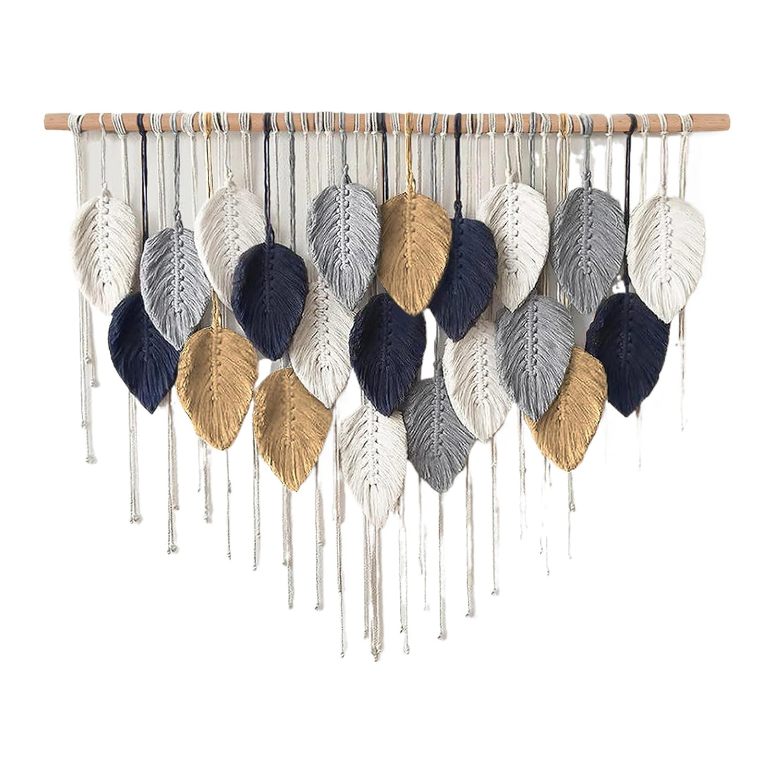 Large Handmade Boho Leaf Macrame Wall Tapestry