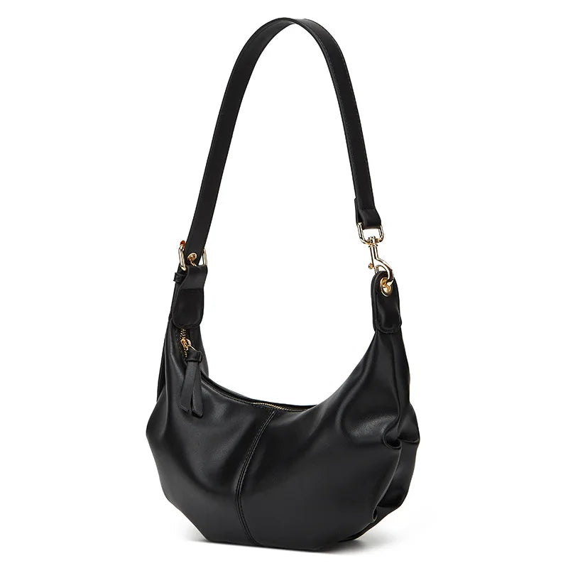 Women’s Soft Leather Crescent Shoulder Bag