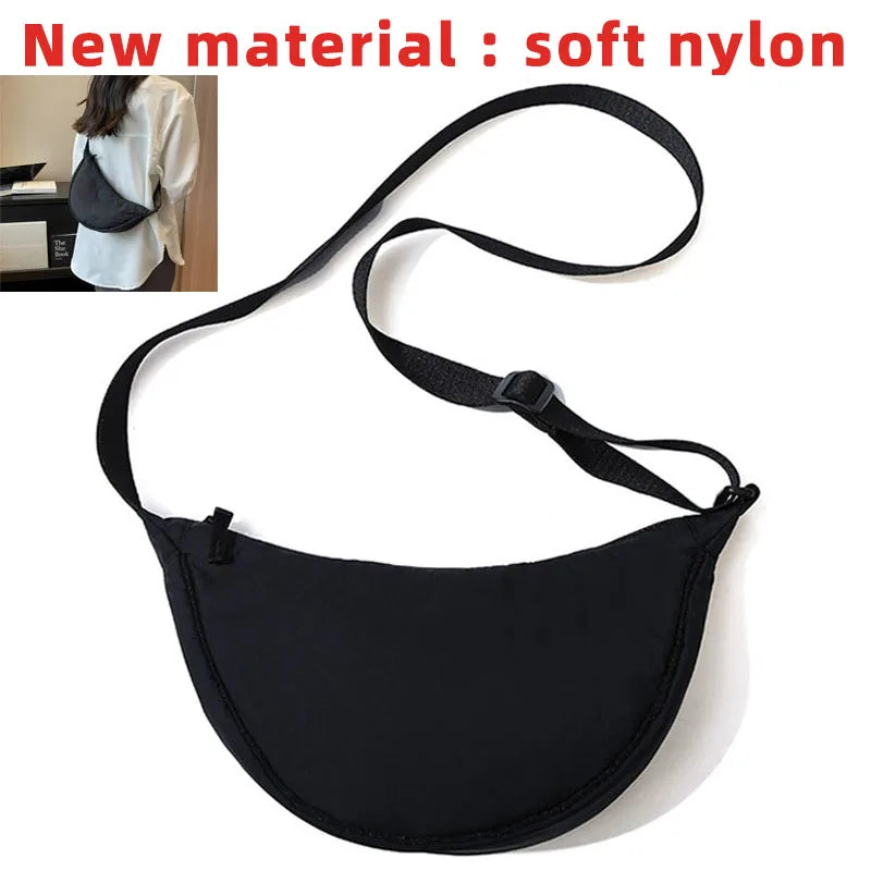 Solid Color Nylon Crossbody Shoulder Bag