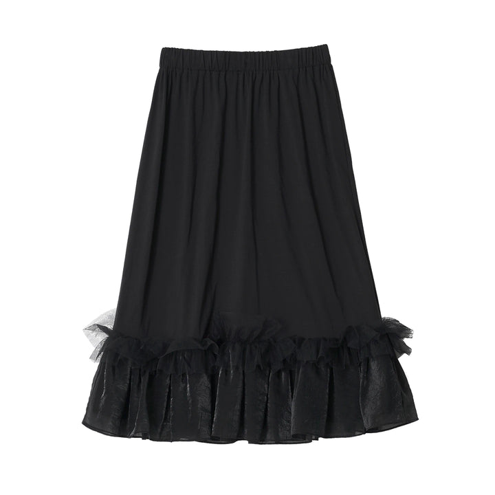 Imakokoni Black Lace A-Line Midi Skirt