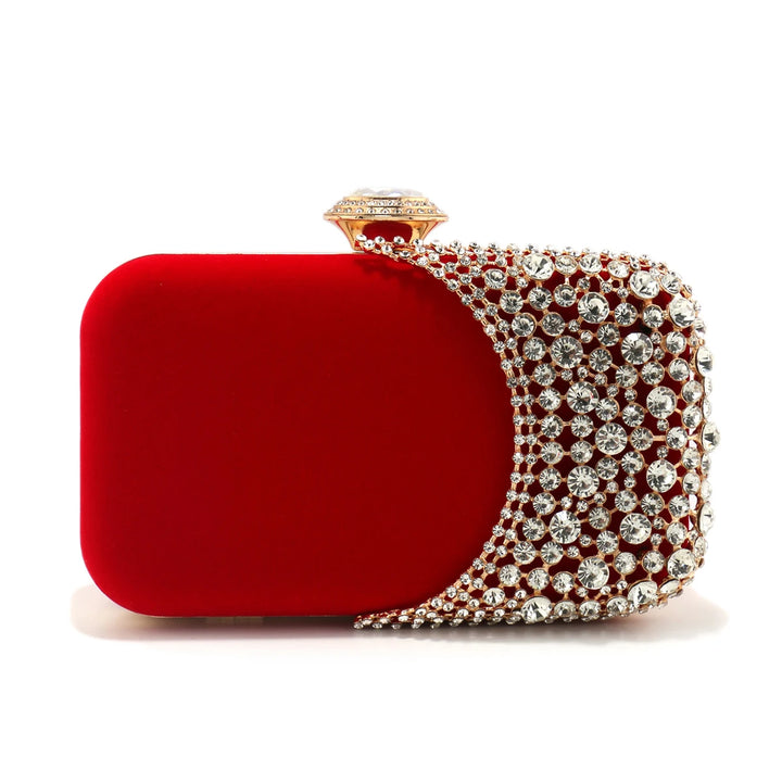 Hollow Design Velvet Glitter Evening Clutch