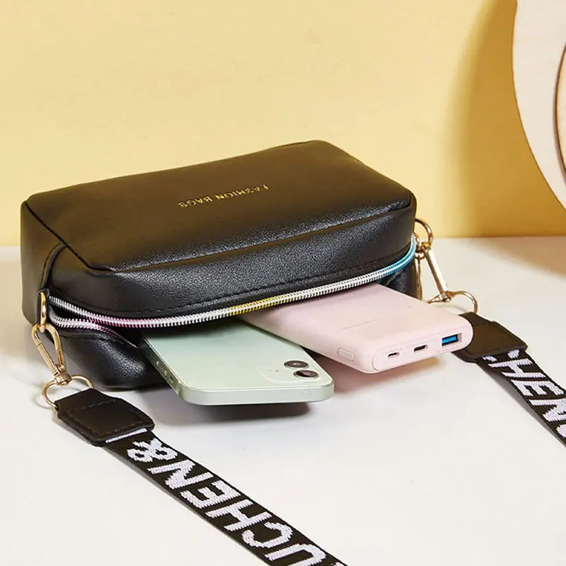 Simple Style Small PU Leather Crossbody Bag