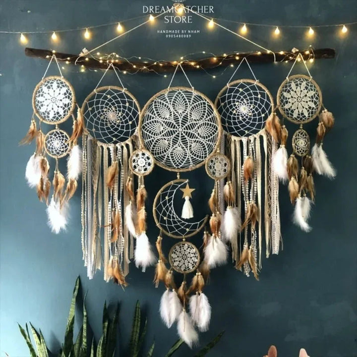 5pcs Boho Macrame Dream Catcher Set