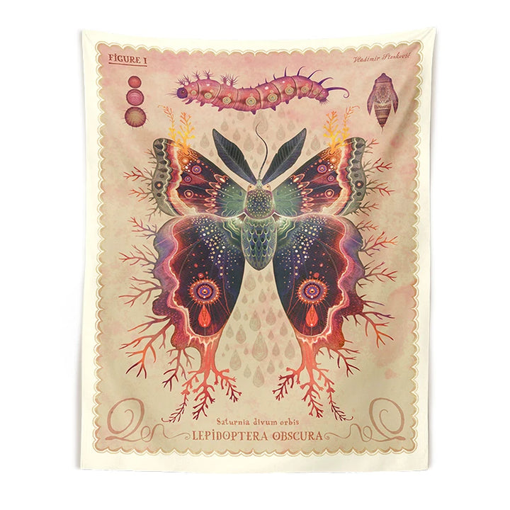 Mushroom Sun Moon Stars Psychedelic Tapestry