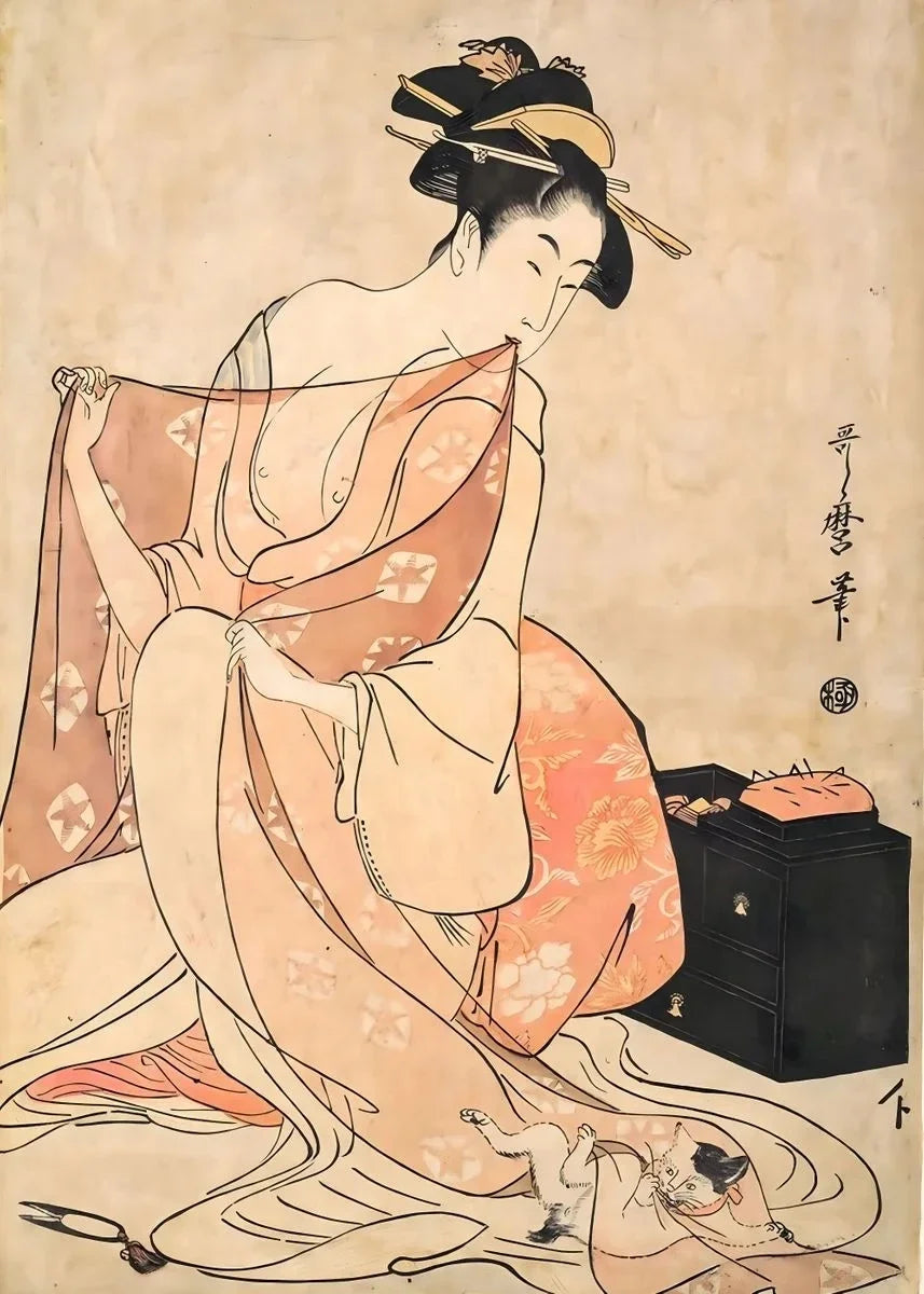 Japanese Vintage Geisha Ukiyo-e Canvas Poster