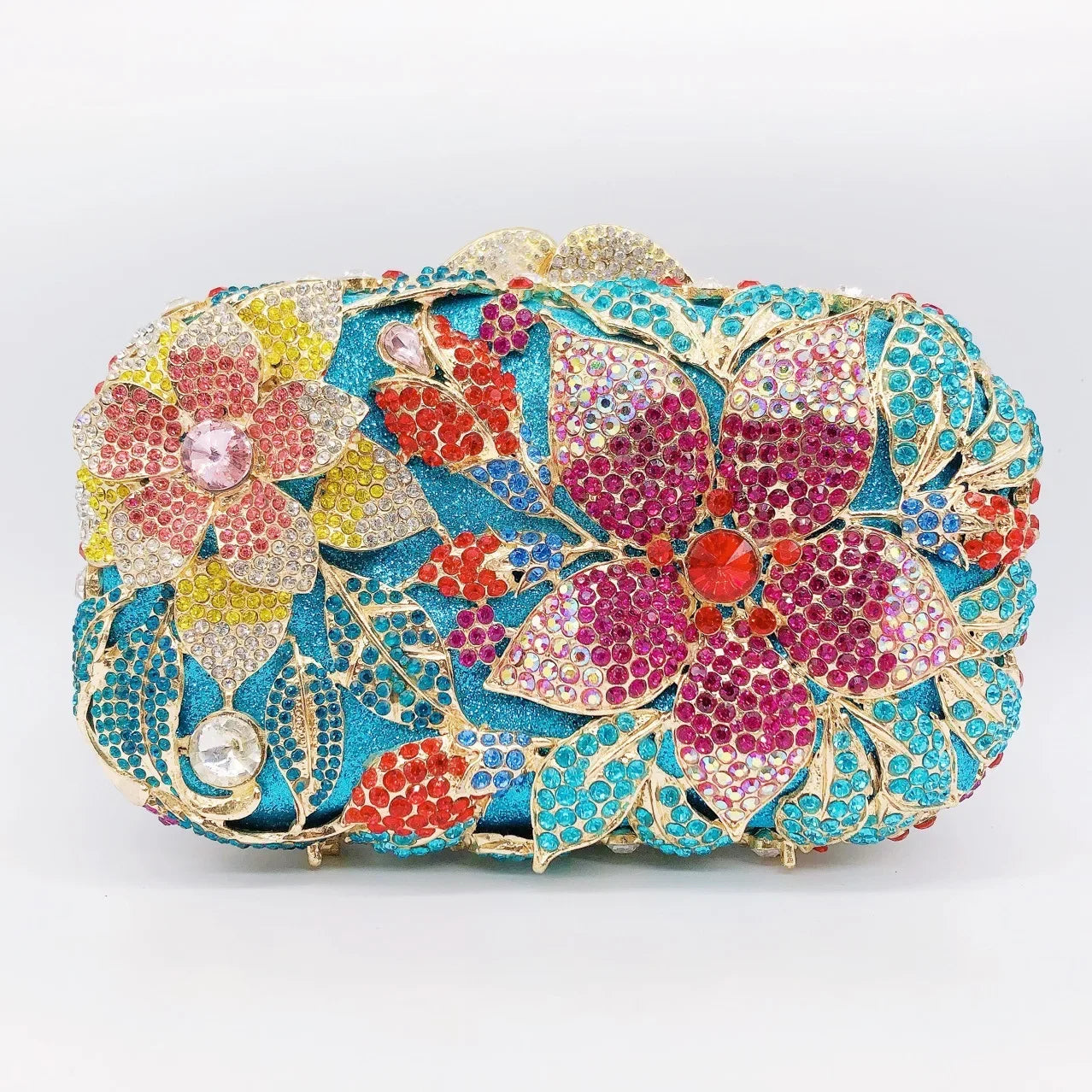 Rhinestone Hollow Clutch Bag