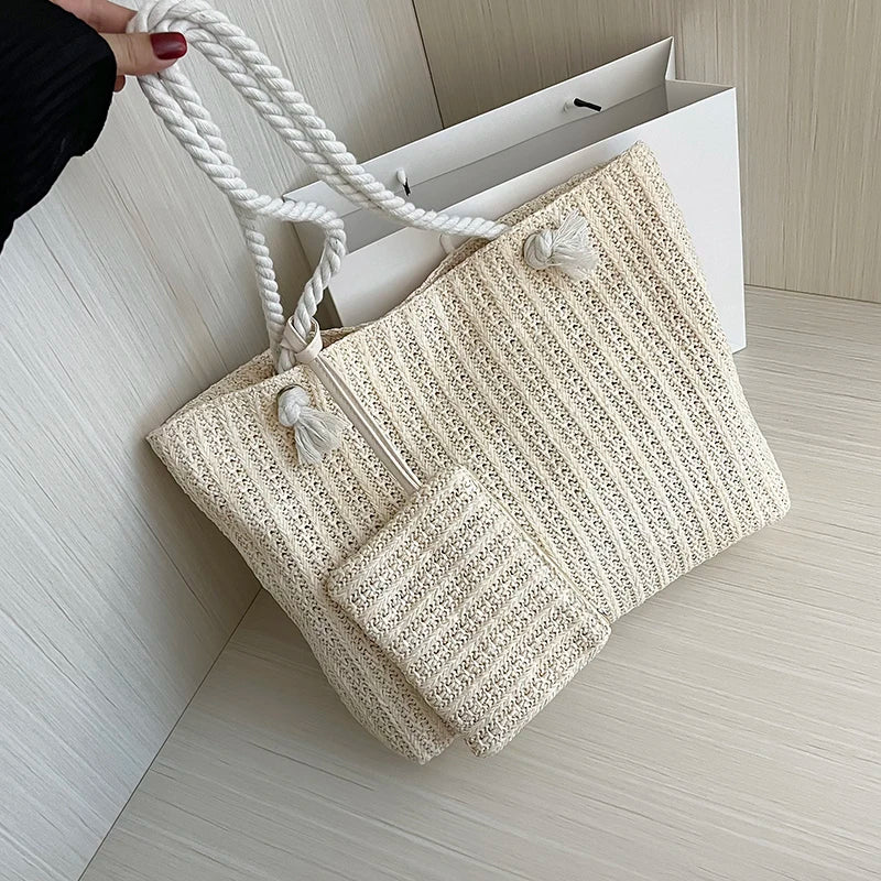 Fashion Large Capacity Straw Tote Bag