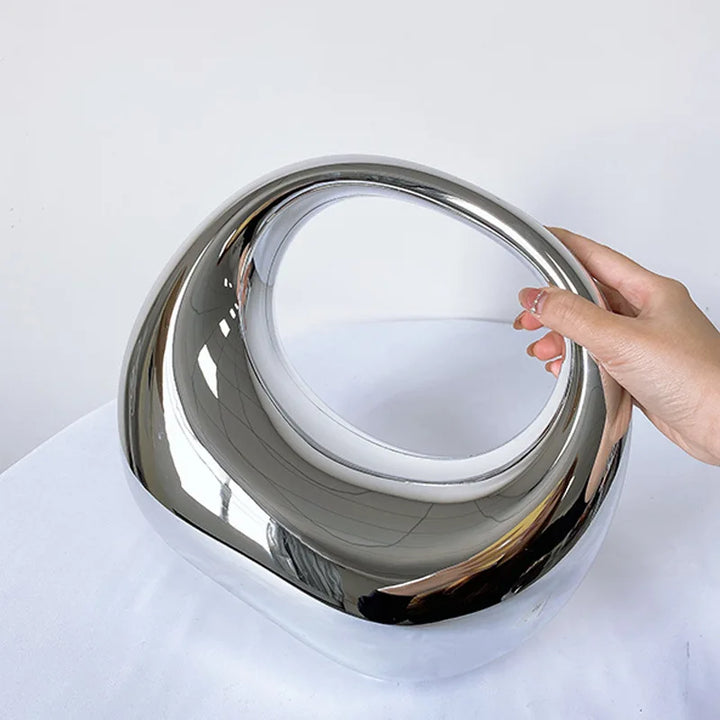 Golden Acrylic Half Moon Hobo Bag