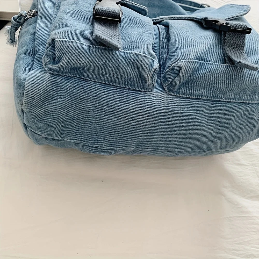 Women Large Capacity Denim Shoulder Crossbody Bag