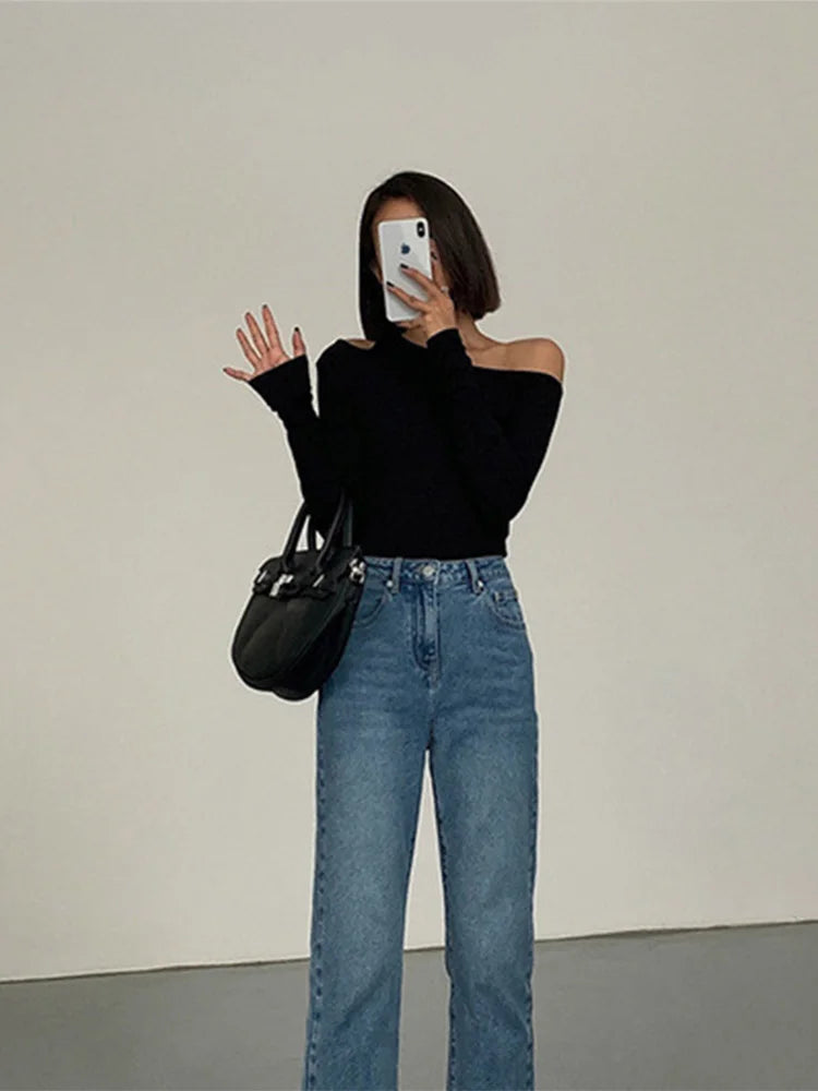 Women’s Off-Shoulder Hollow Out Slim Fit Crop Top