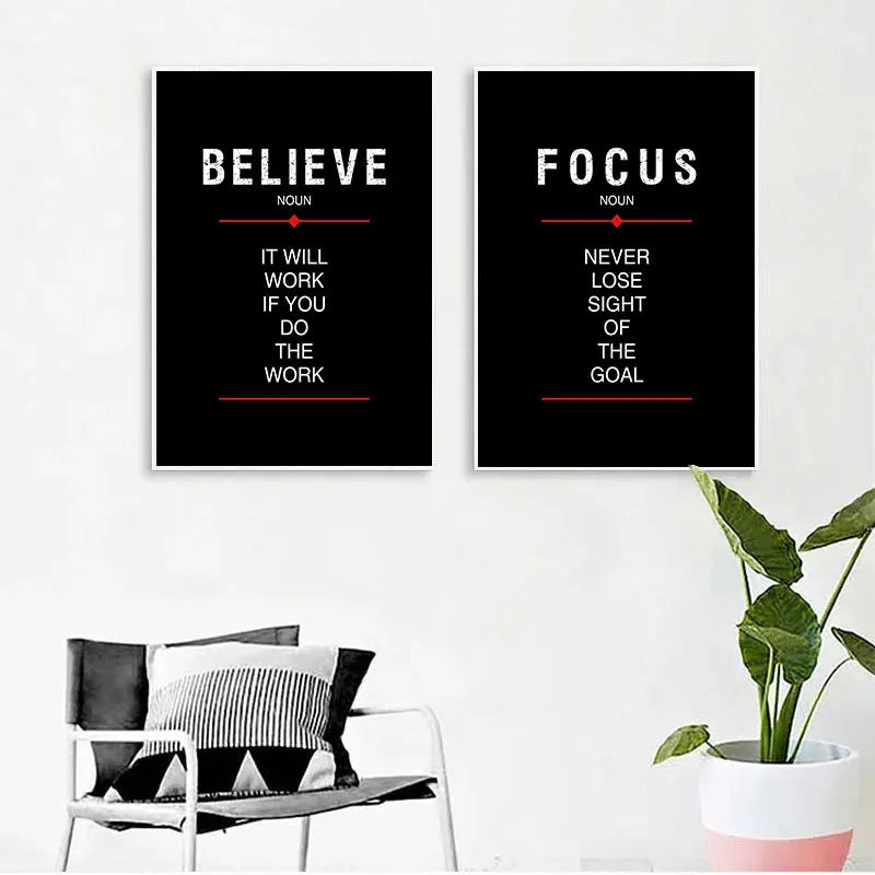 Modern Black Discipline Quote Canvas Print