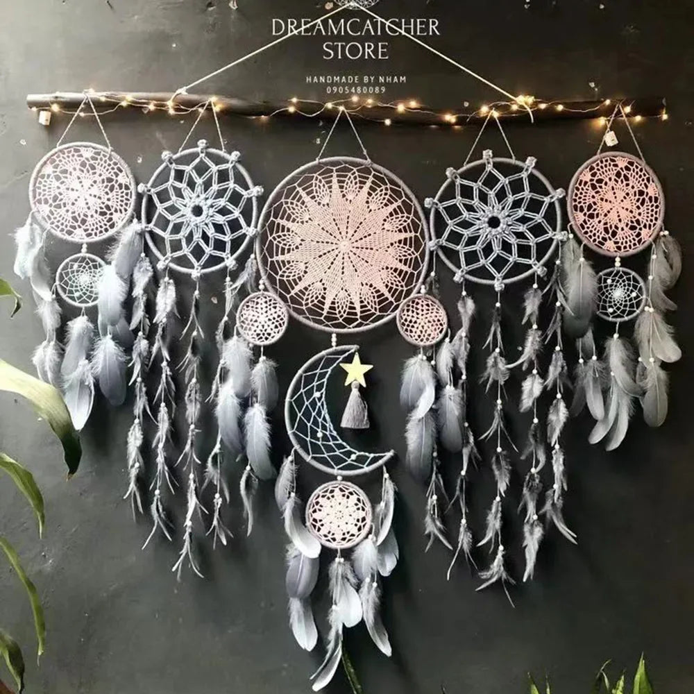 5pcs Boho Macrame Dream Catcher Set