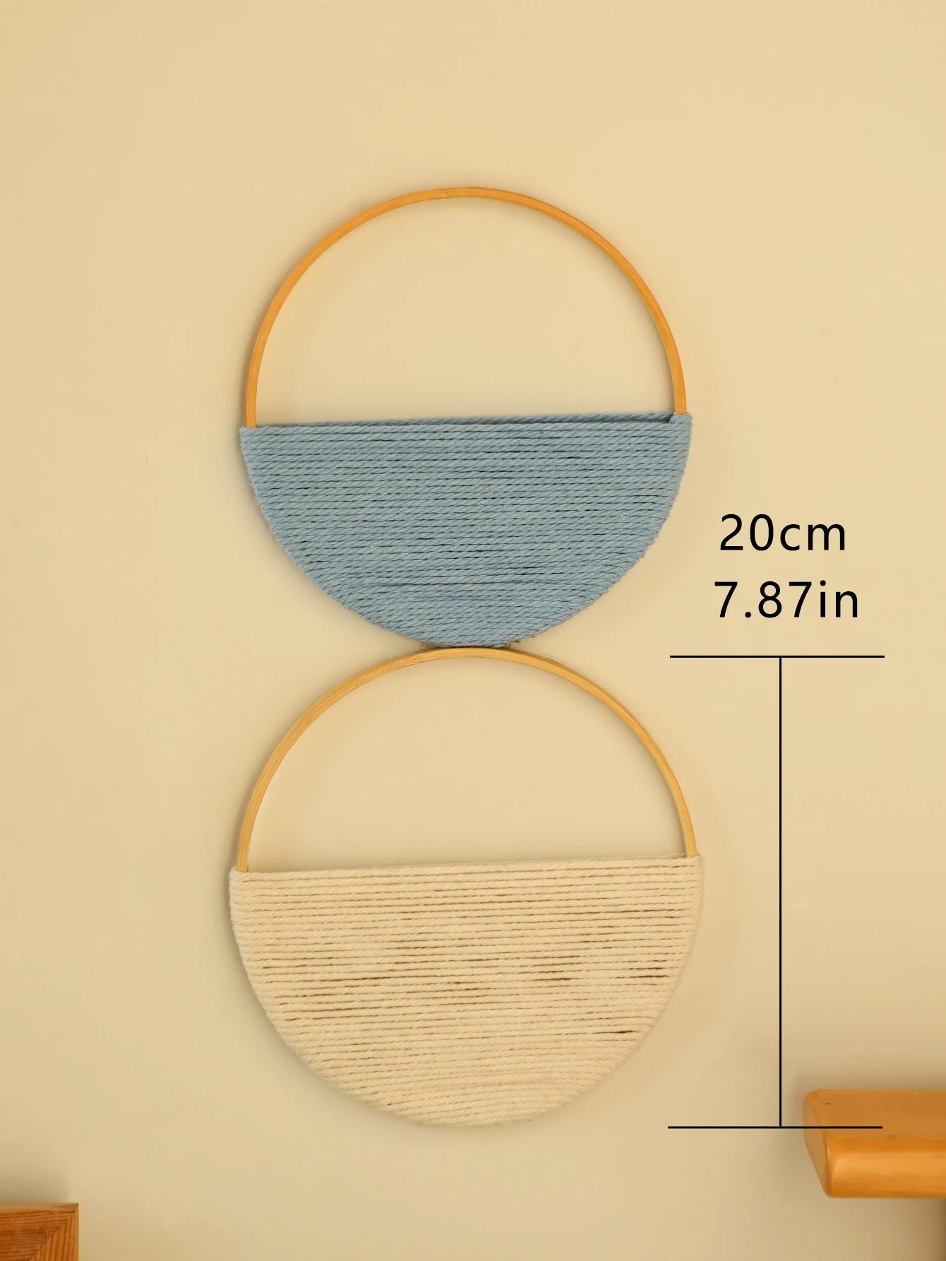 2Pcs Round Macrame Boho Wall Hanging Set