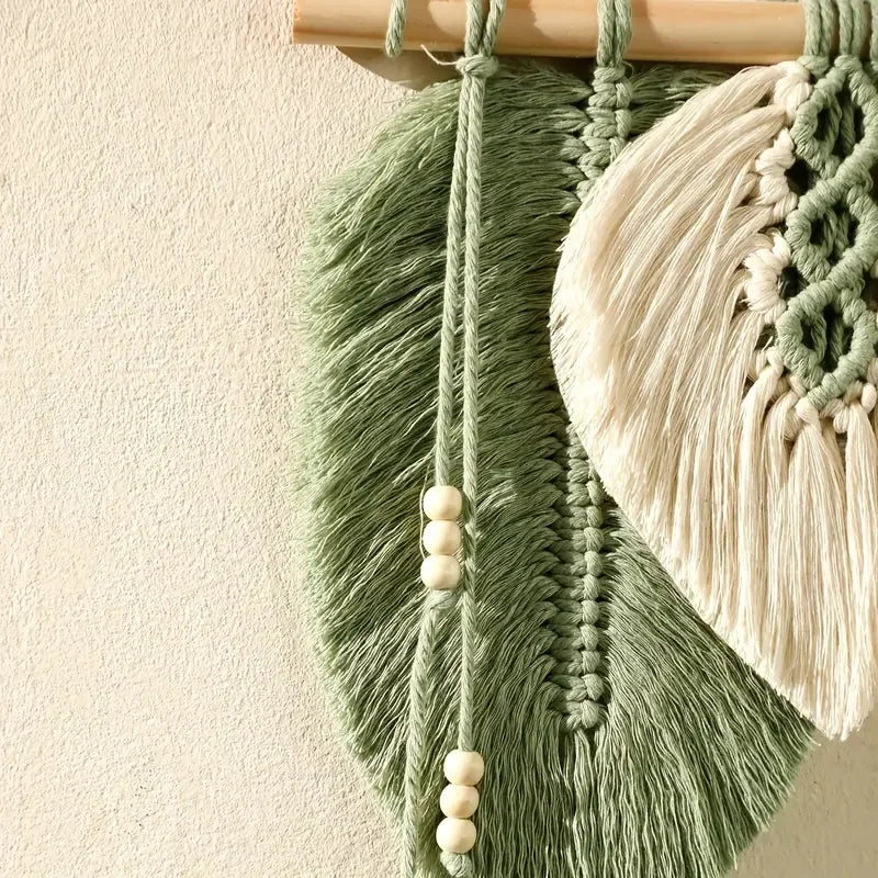 Handmade Boho Macrame Leaf Wall Decor
