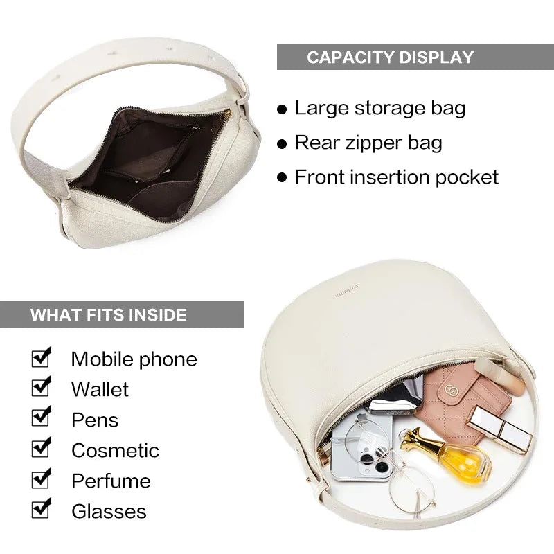 Crescent PU Leather Shoulder Bag