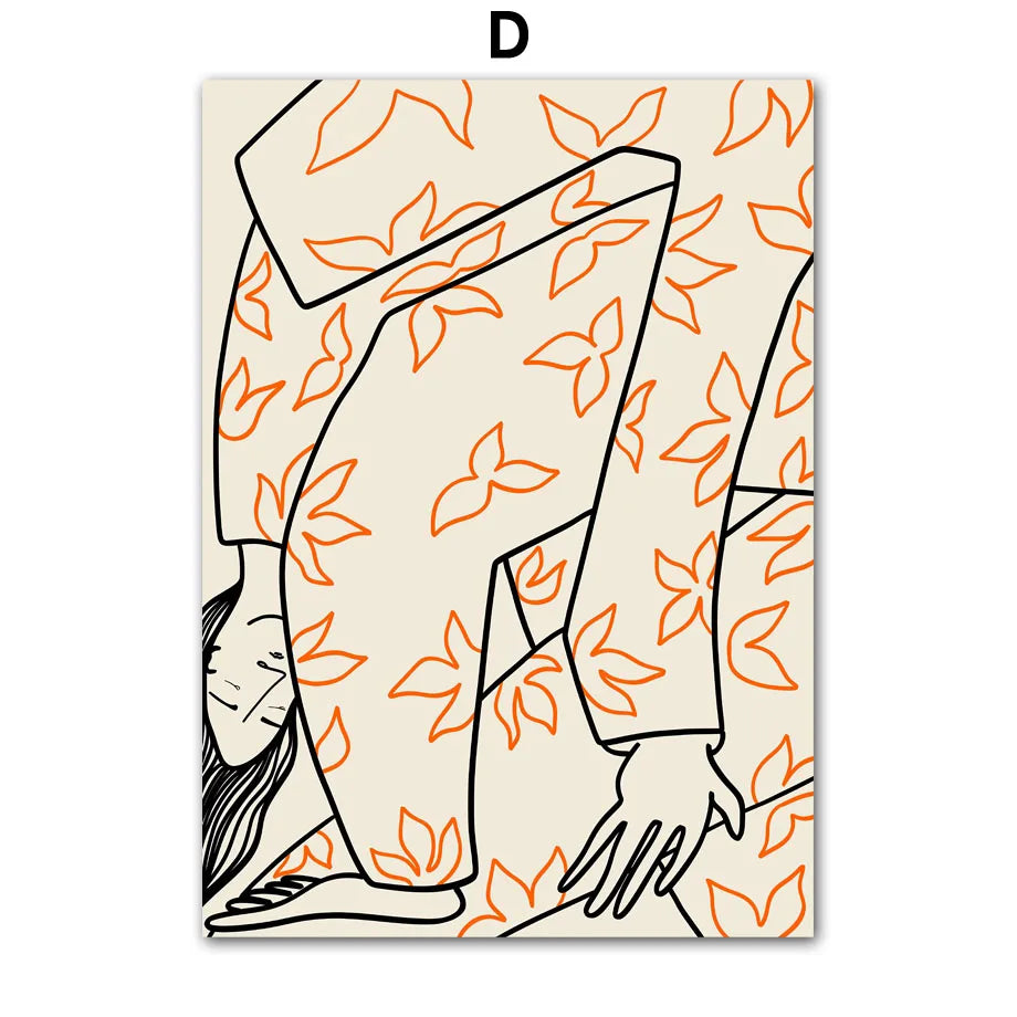 Abstract Figure Line Girl Canvas Wall Art