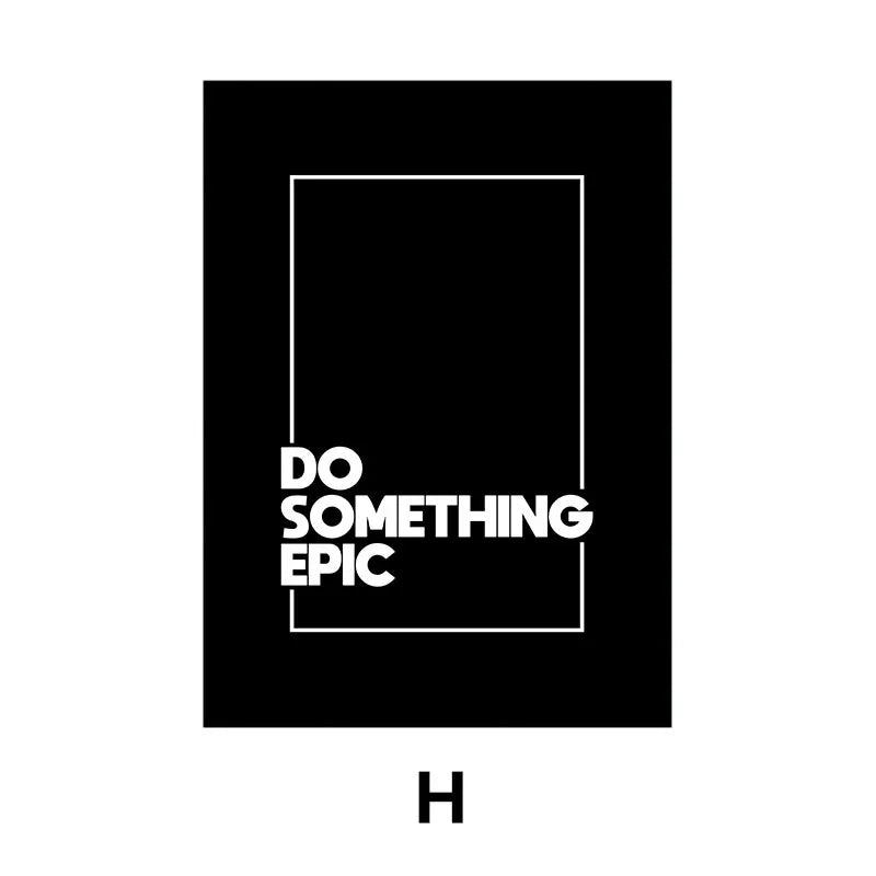 Minimalist Black & White Quote Canvas