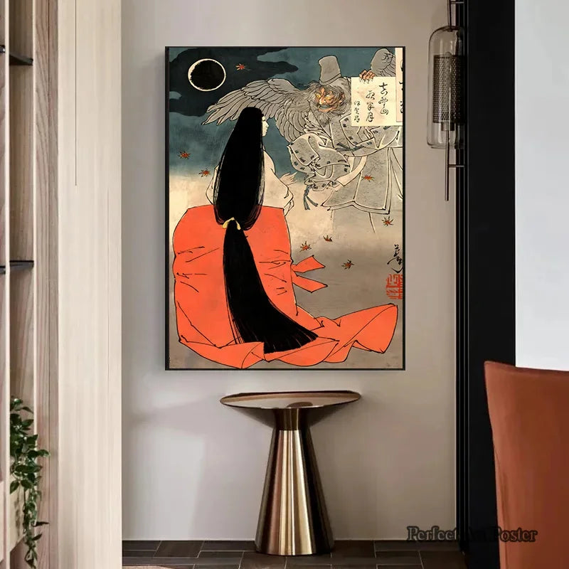 Japanese Vintage Geisha Ukiyo-e Canvas Poster