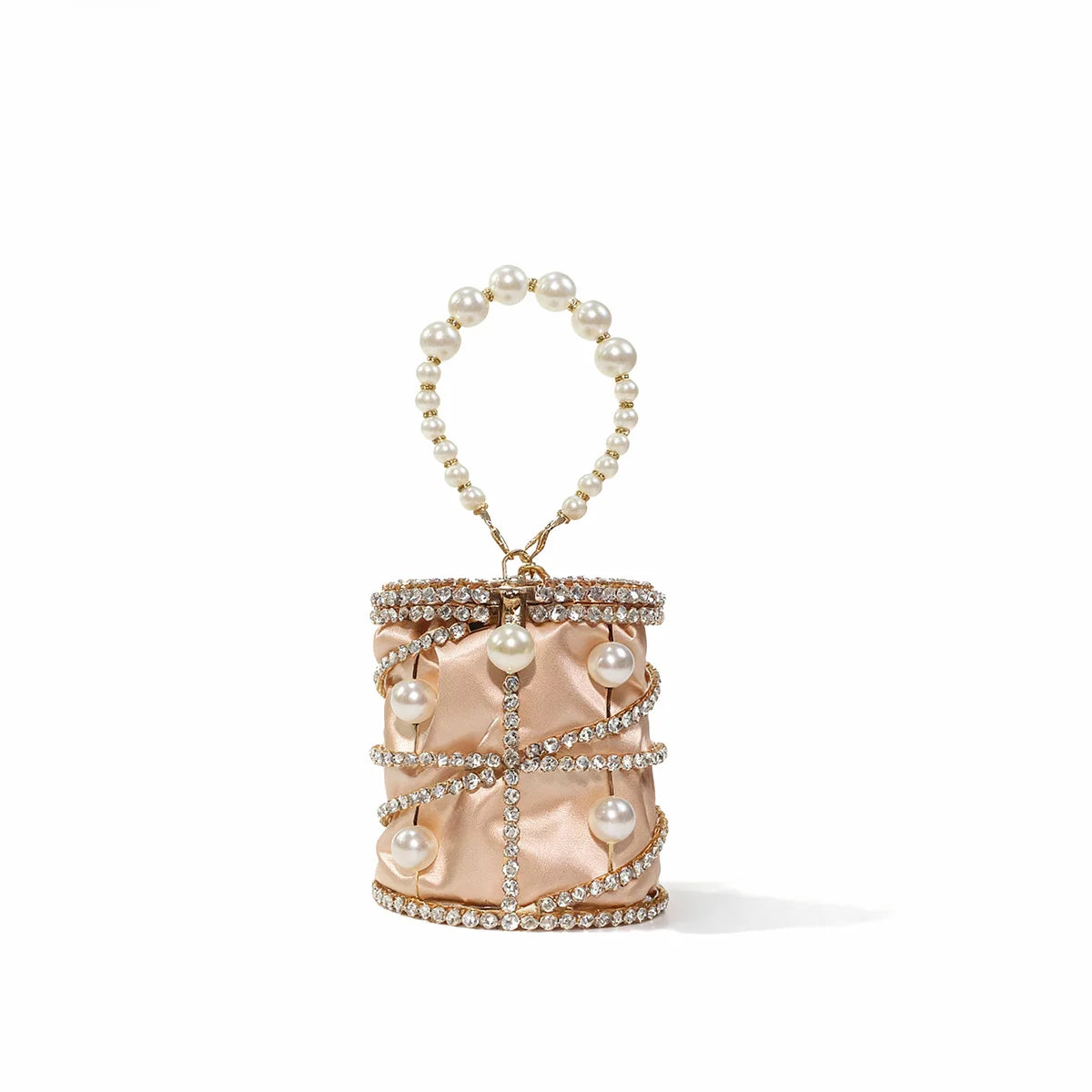 Luxury Gold Beaded Bucket Clutch