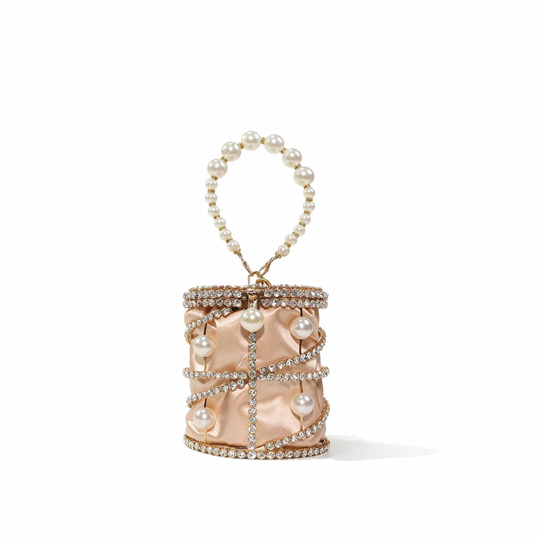 Luxury Gold Beaded Bucket Clutch