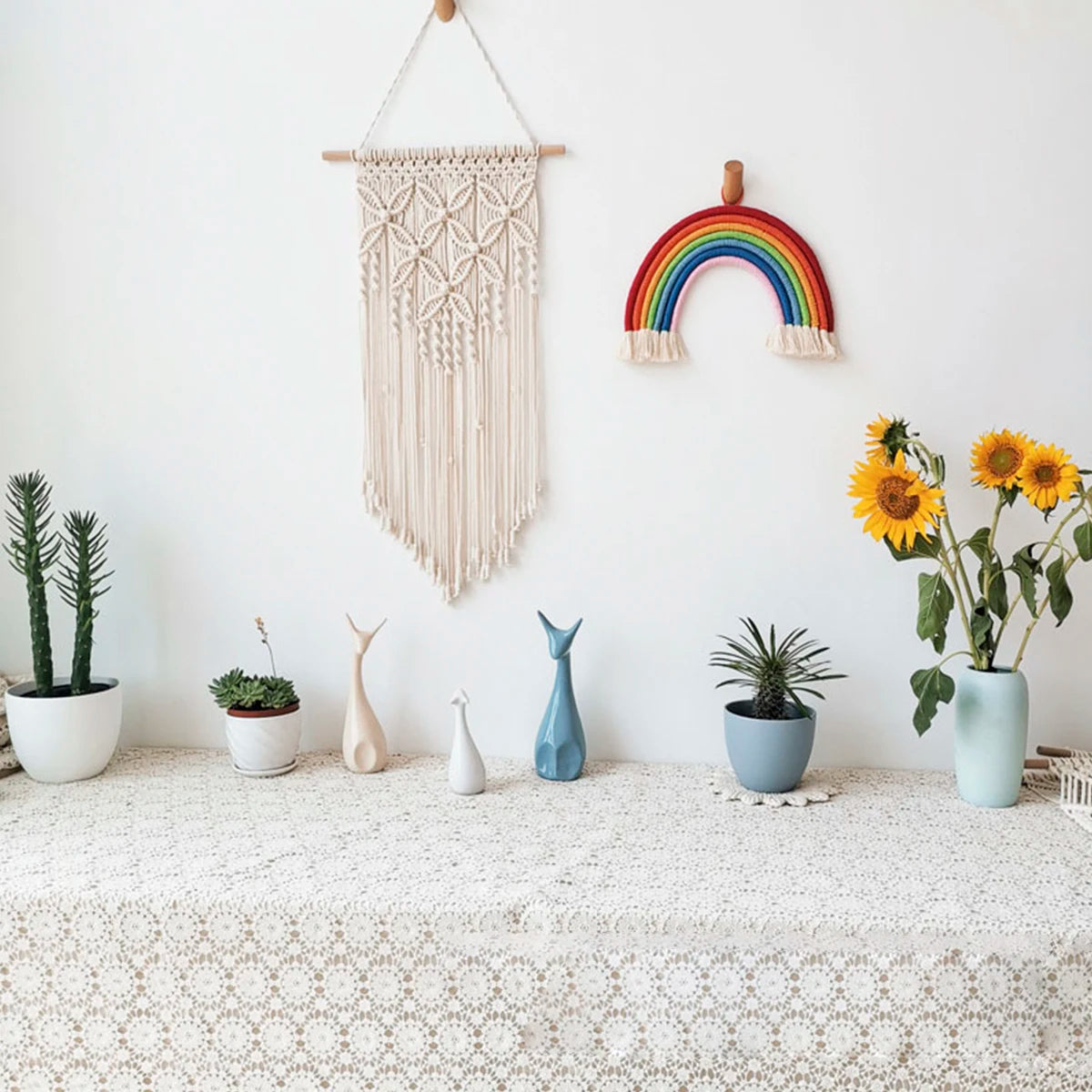 Solid Color Boho Macrame Wall Hanging
