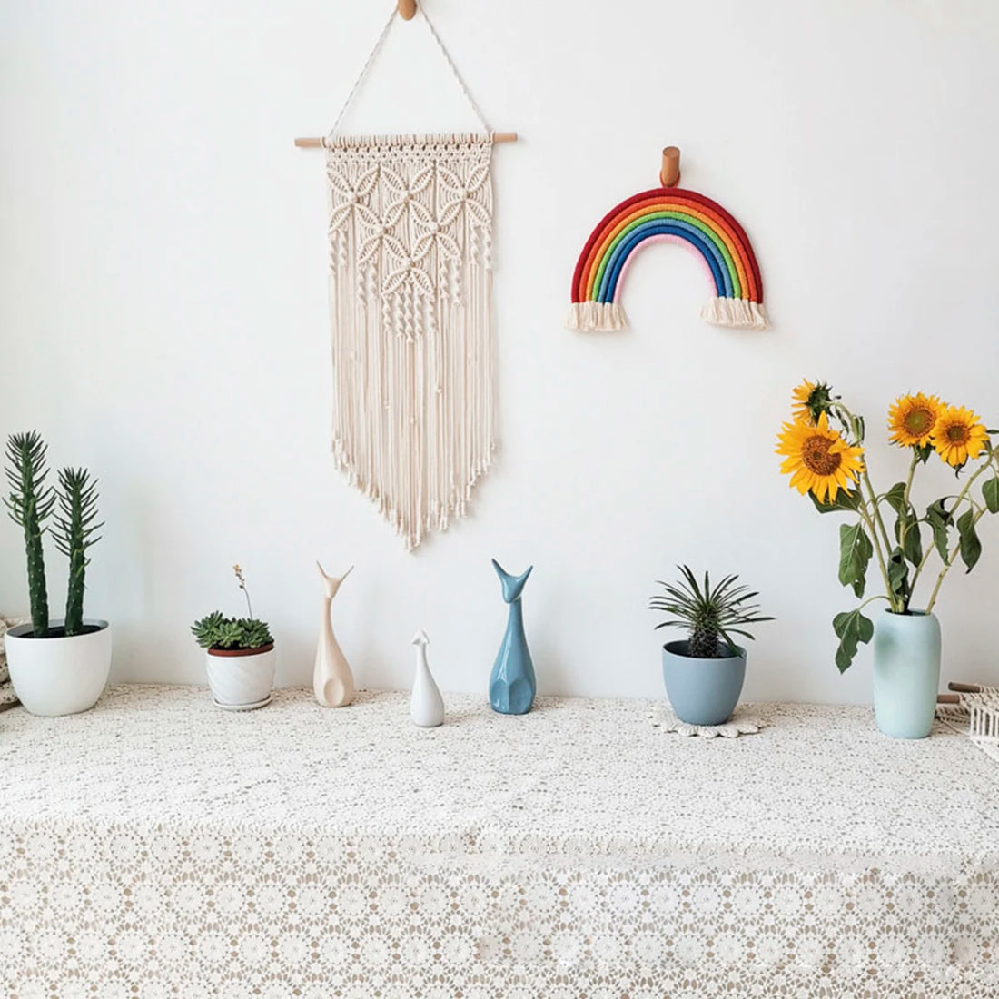 Solid Color Boho Macrame Wall Hanging
