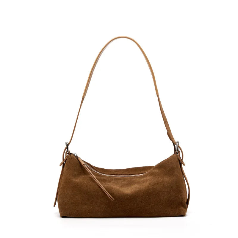 High-End Suede Leather Crossbody Shoulder Bag