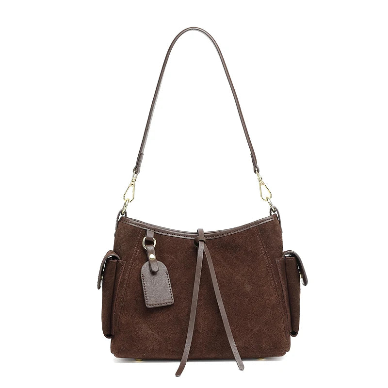 Vintage Suede Genuine Leather Shoulder Bag