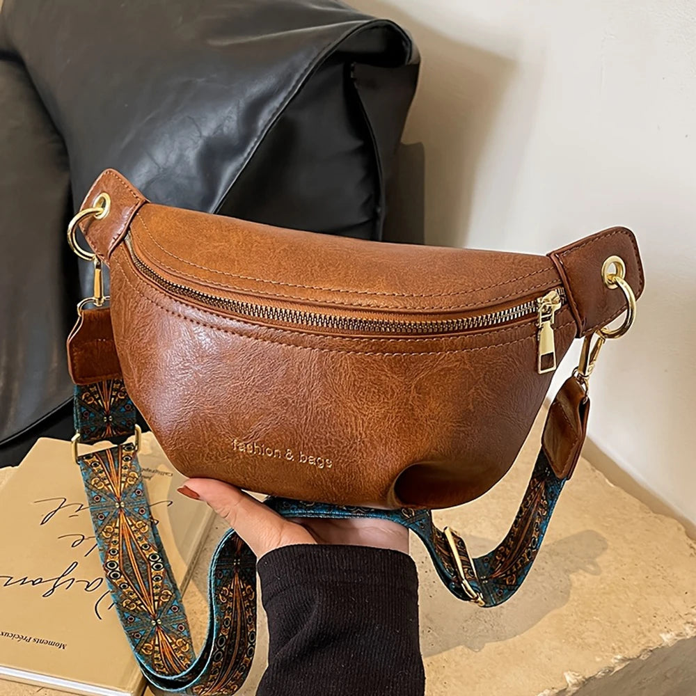 Women Casual PU Chest Crossbody Bag