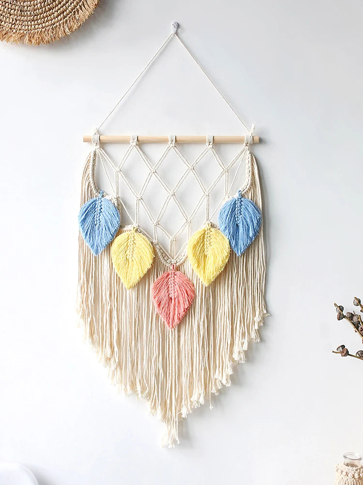 Multicolor Leaves Macrame Wall Hanging
