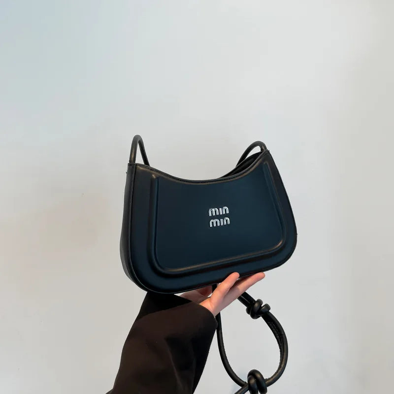 High-End Texture Crescent Crossbody Bag
