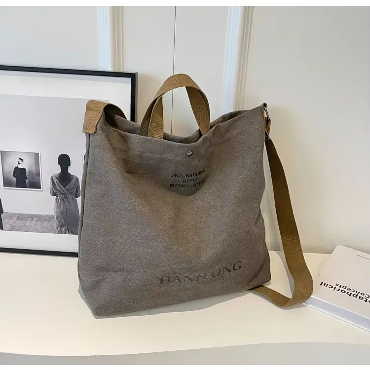 Thickened Canvas Retro Tote Bag